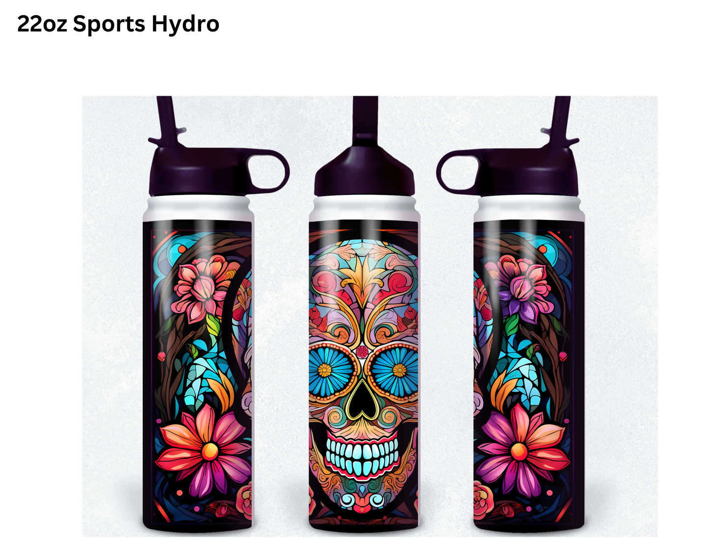 Blue Eyed Candy Skull Tumbler