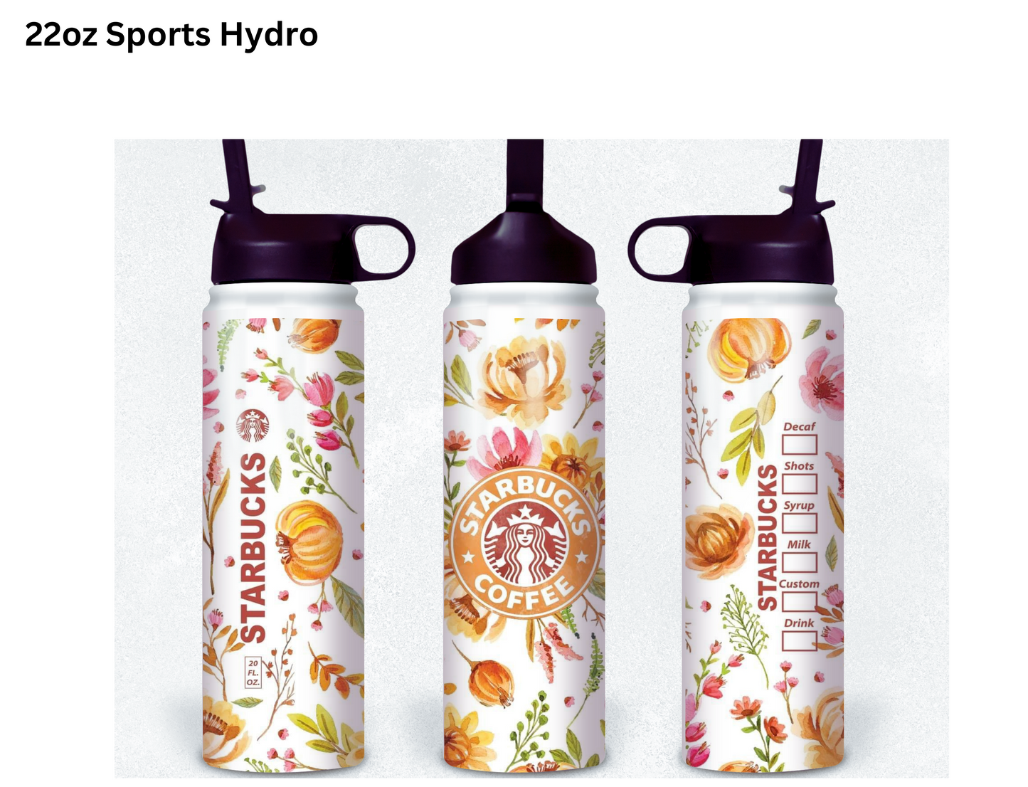 Floral Starbucks (Tangerine) Tumbler