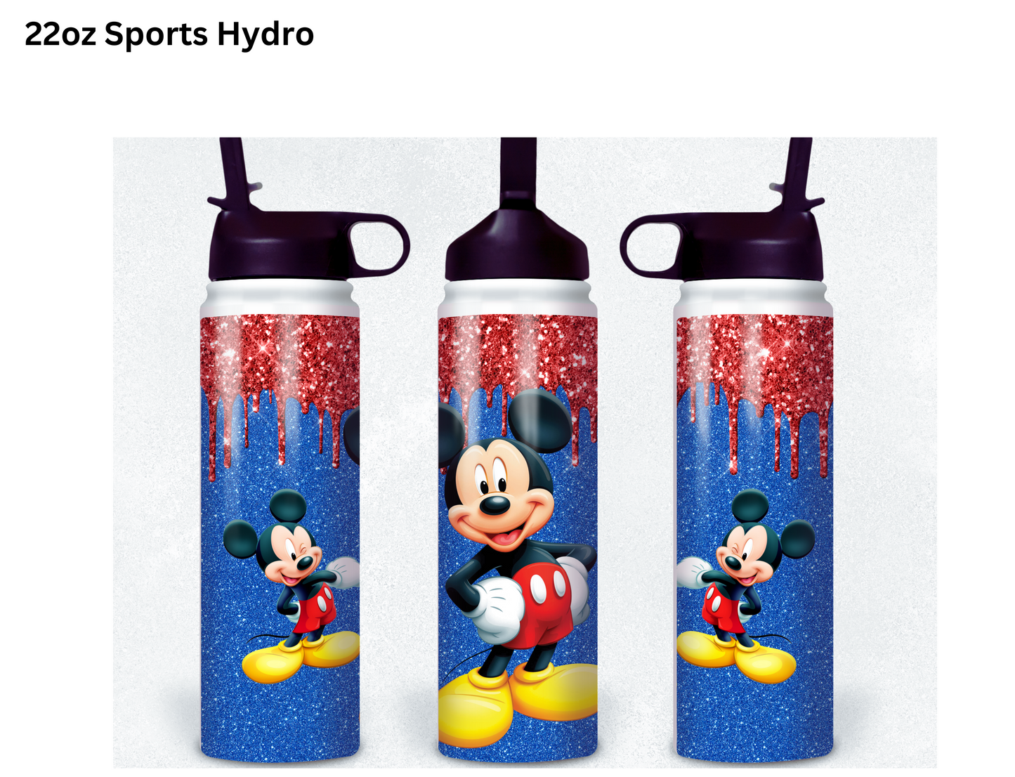 Blue & Red Glitter Mickey Tumbler