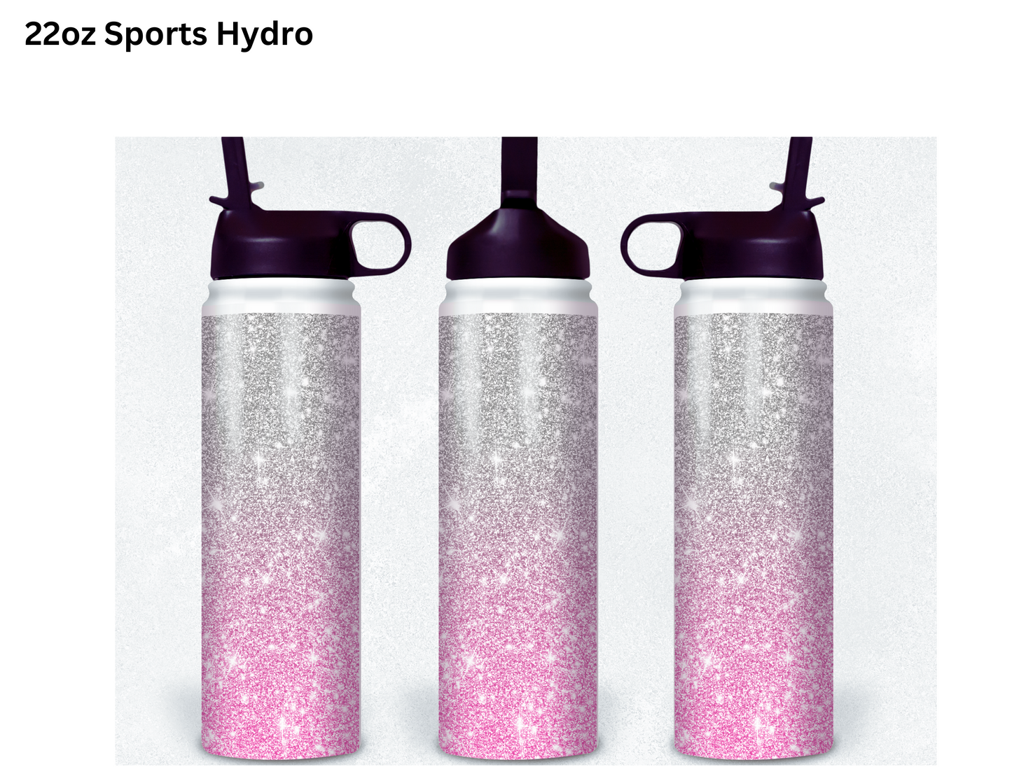 Silver Pink Glitter Tumbler