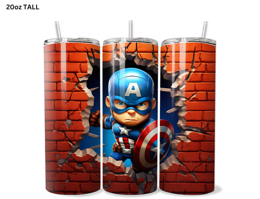 Baby Captain America Wall Break Tumbler