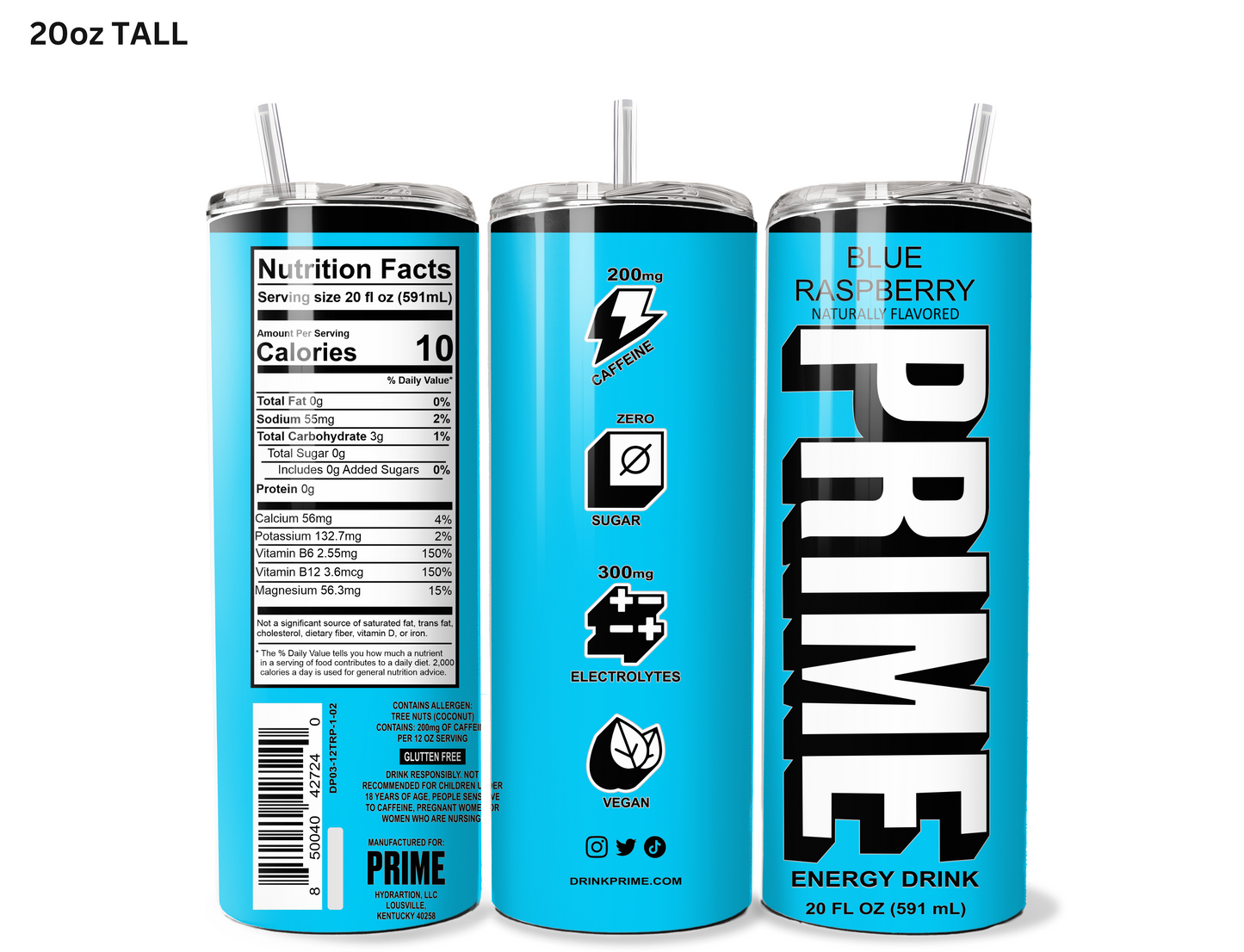 Prime Blue Raspberry Tumbler