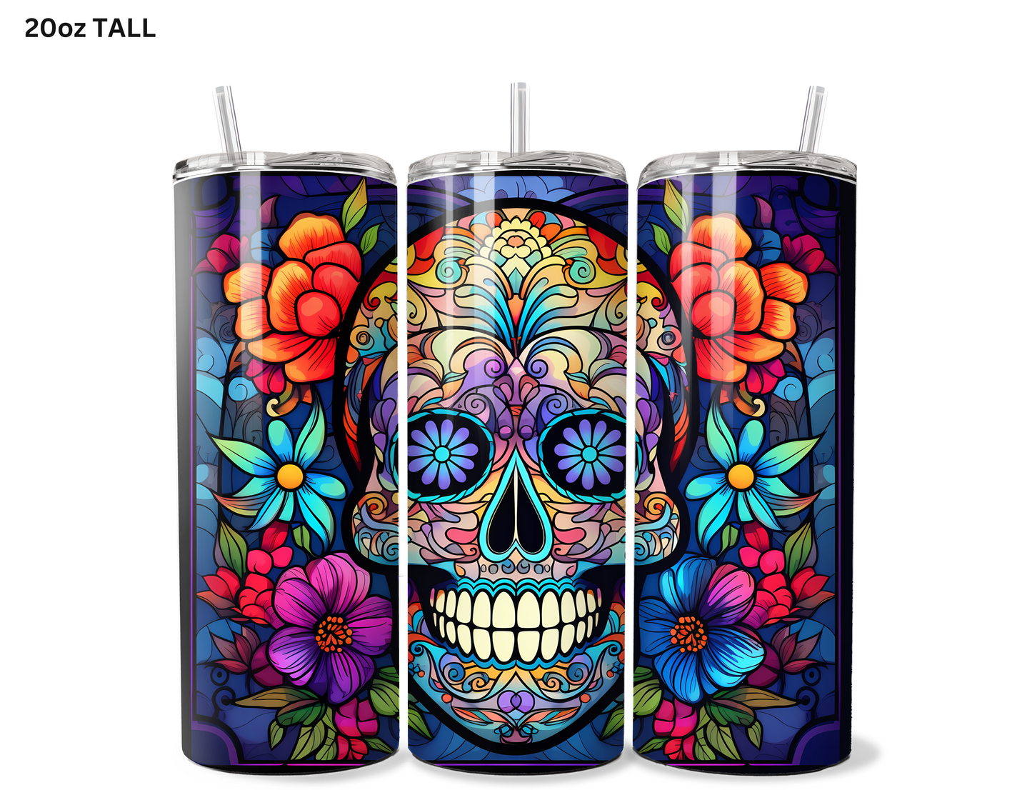 Purple Candy Skull Tumbler