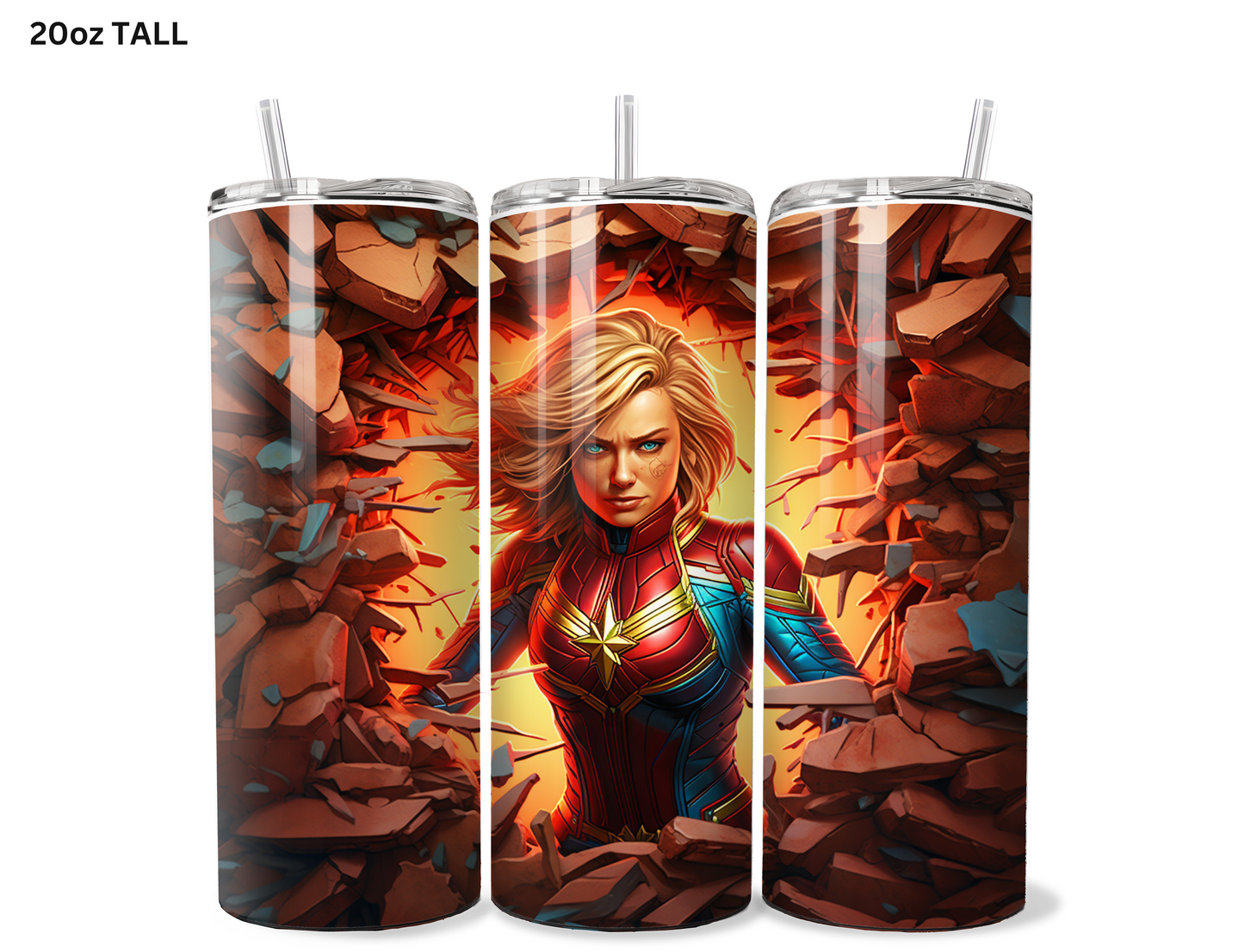 Captain Marvel Wall Break Tumbler