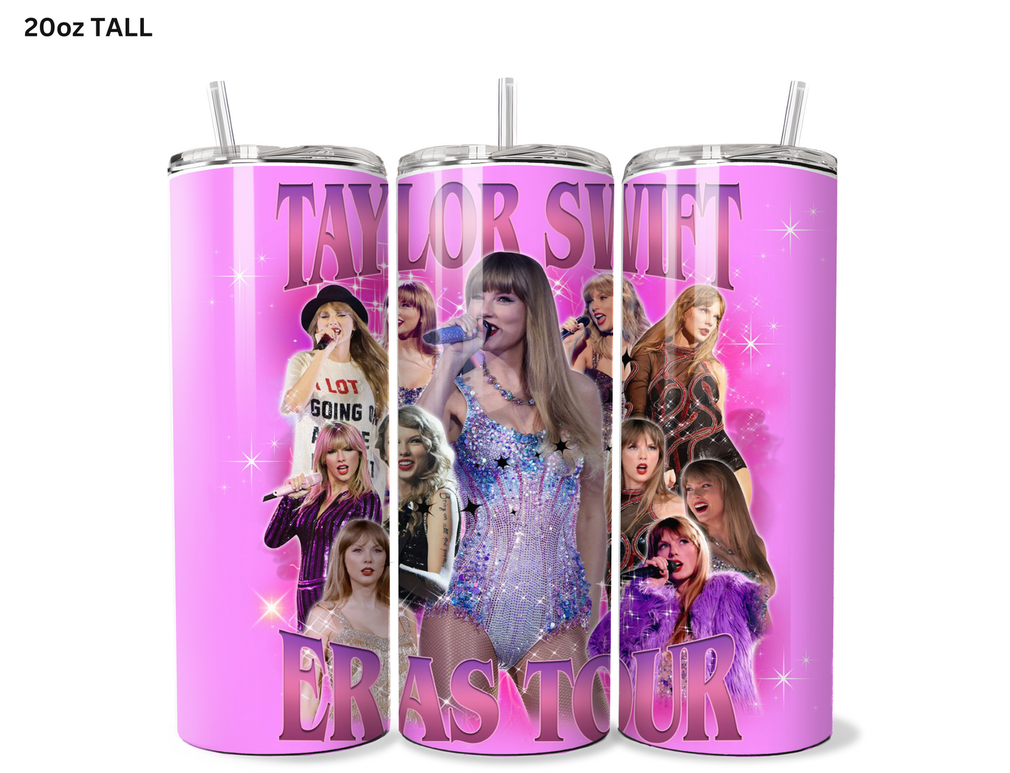 Taylor Swifts Eras Tour (Pink) Tumbler