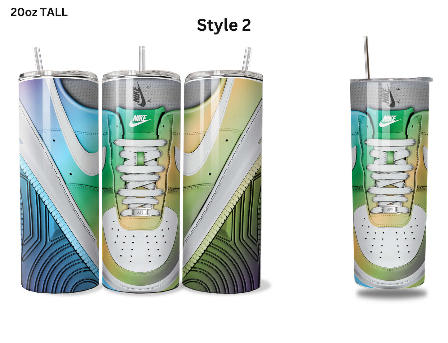 Rainbow Nikes (Shoe Inspired Tumbler)