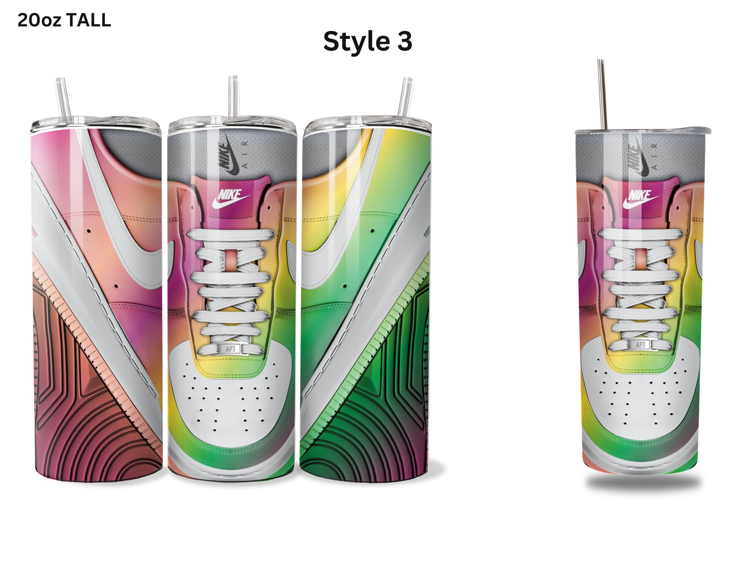 Rainbow Nikes (Shoe Inspired Tumbler)