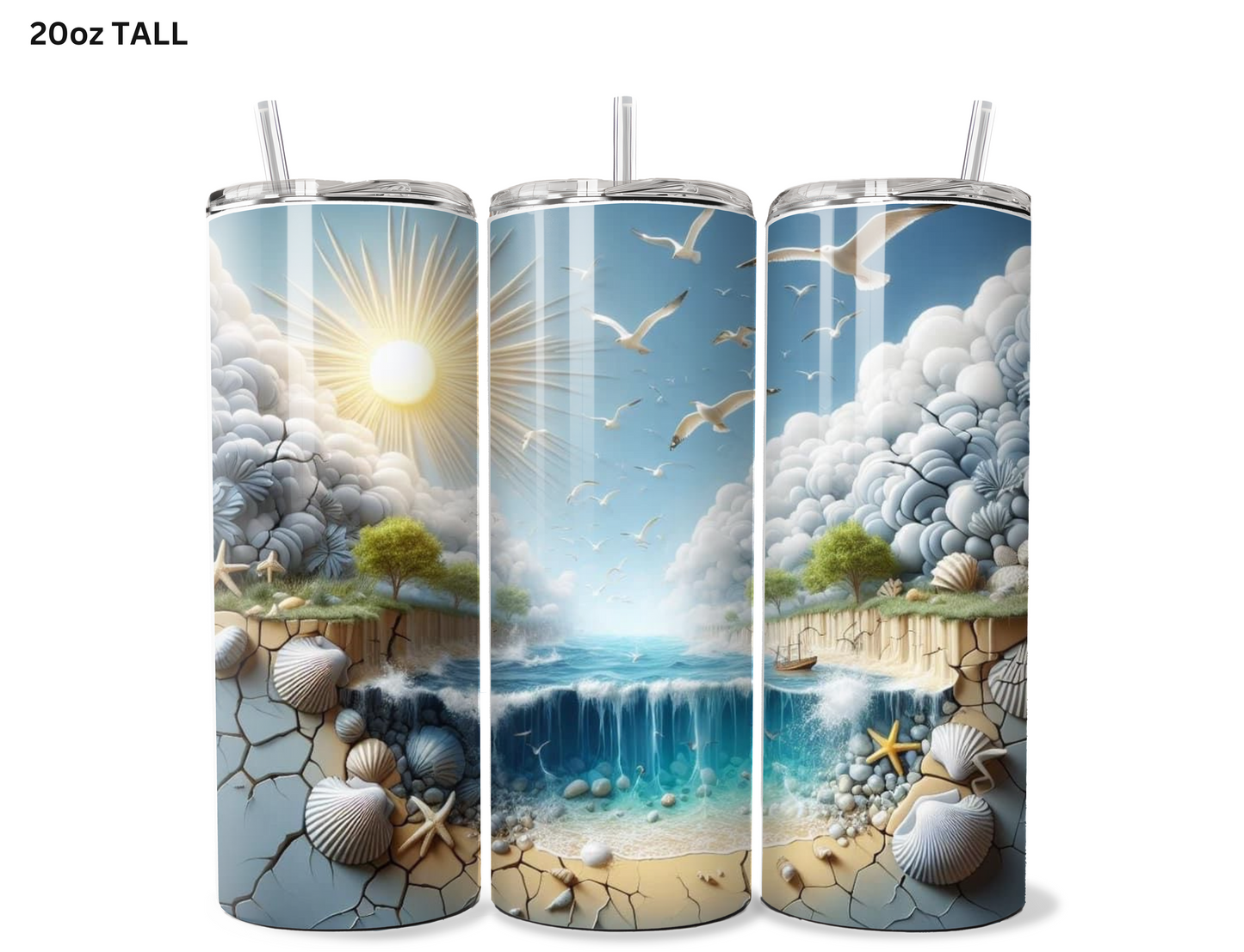 3D Beach Tumbler