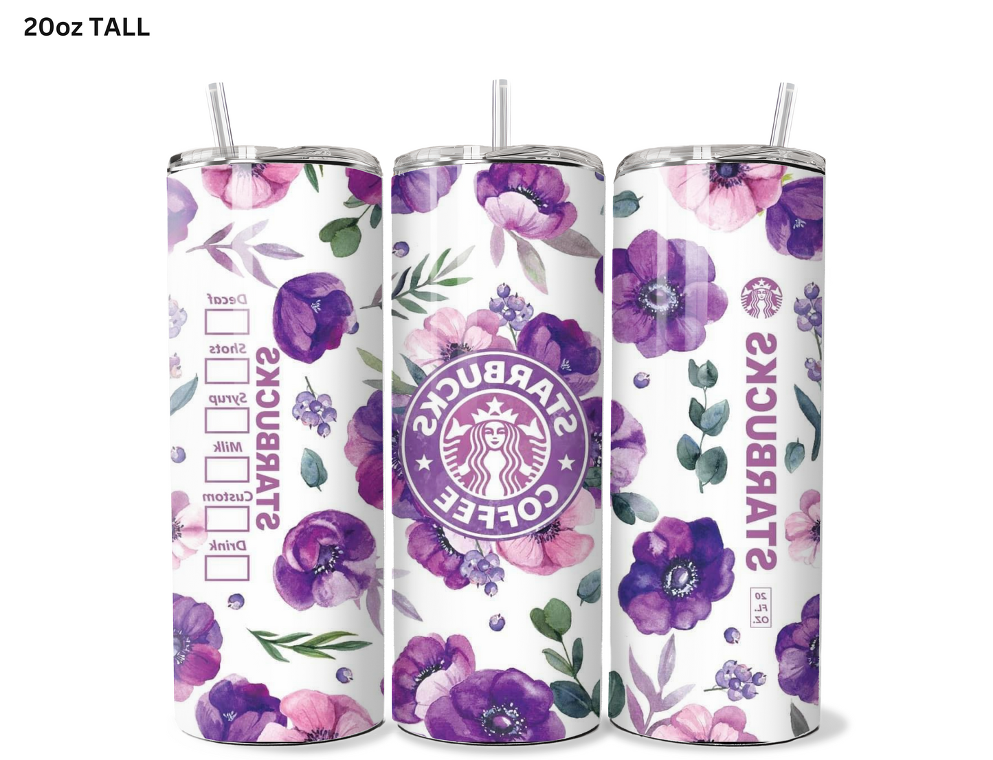 Floral Starbucks (Purple) Tumbler