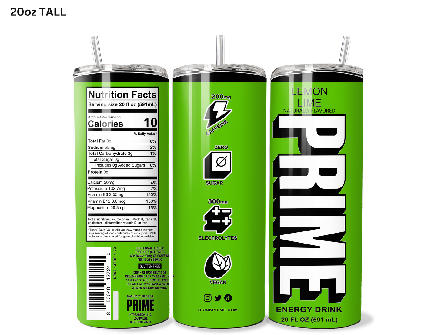 Prime Lemon Lime Tumbler