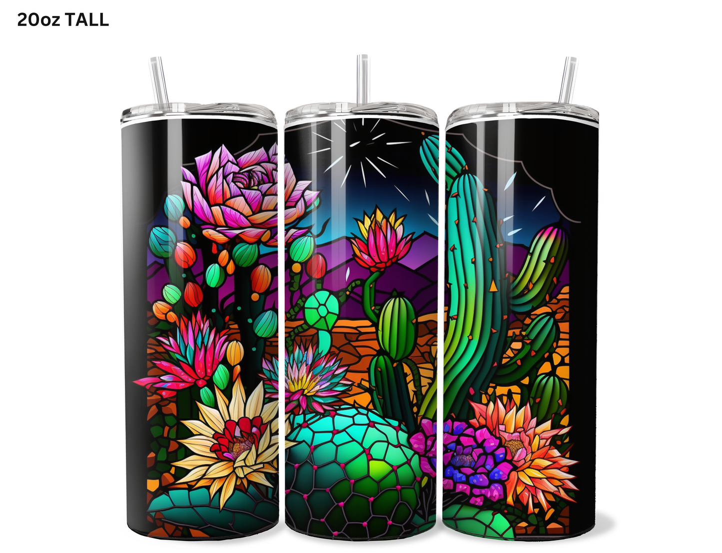 Starry Night Cactus Tumbler