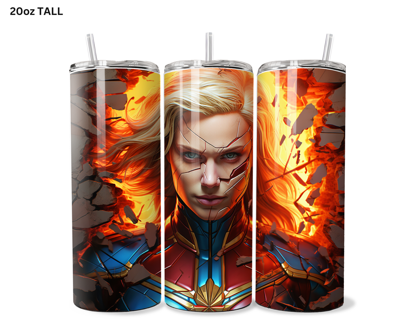 Captain Marvel (Face) Wall Break Tumbler