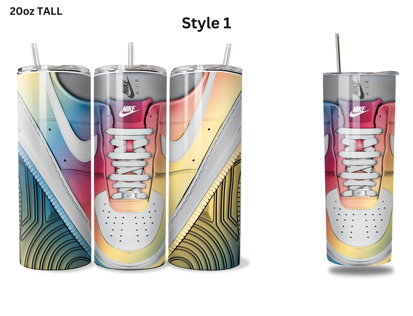 Rainbow Nikes (Shoe Inspired Tumbler)