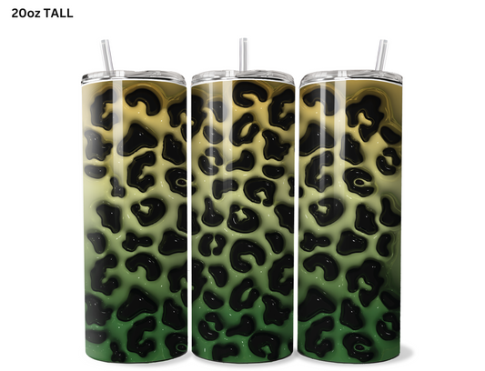 Animal Print - Sage & Forest Green Tumbler