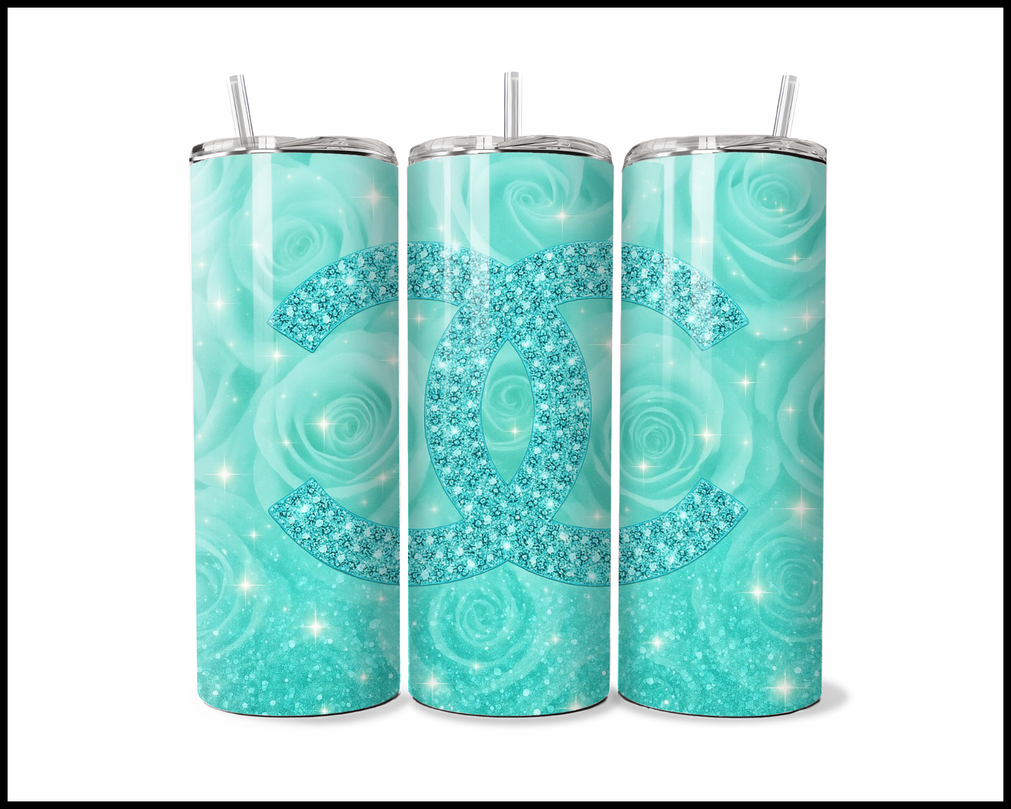 Aquamarine Rose Tumbler (4851)