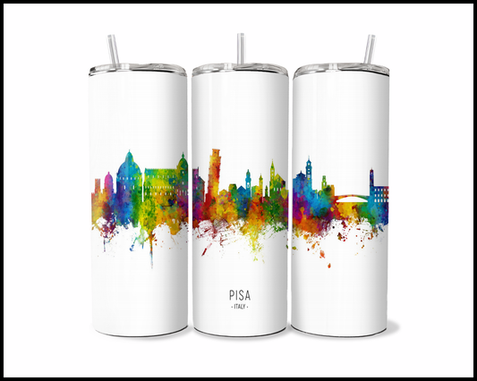 Abstract Pisa Italy Tumbler (3585)