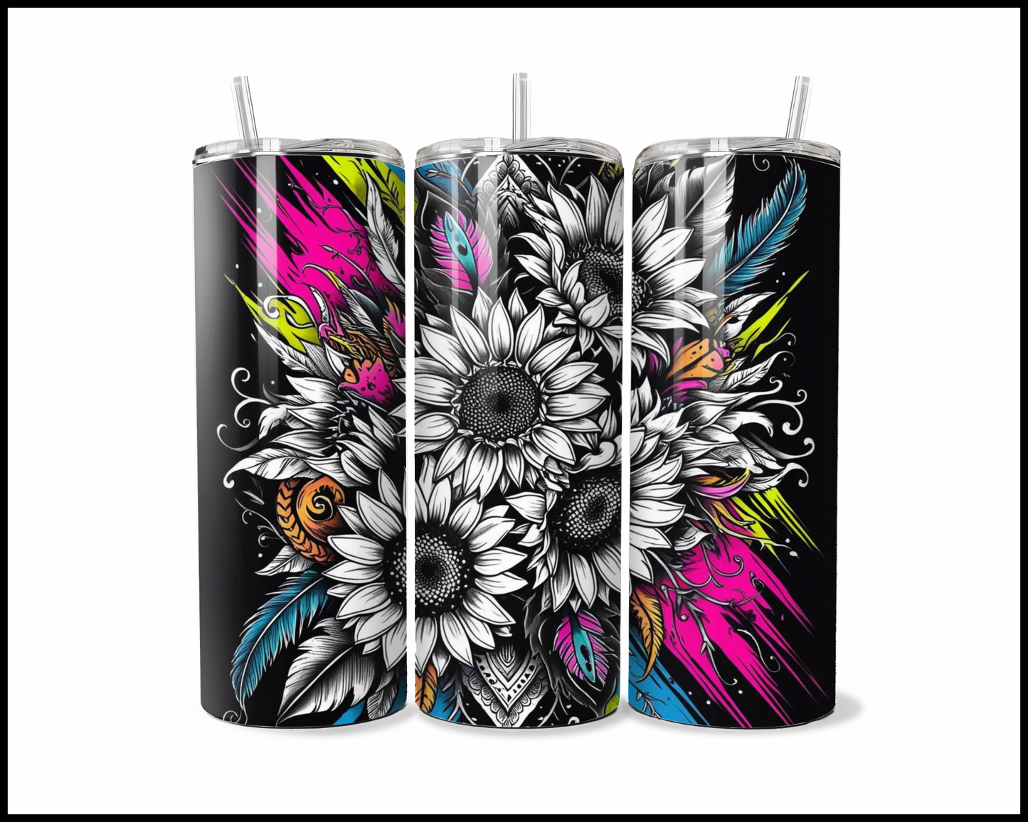 Boho Chic Midnight Bouquet Tumbler (3665)