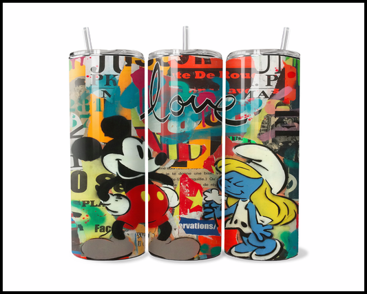 Cursive & Cartoons Tumbler (2908)