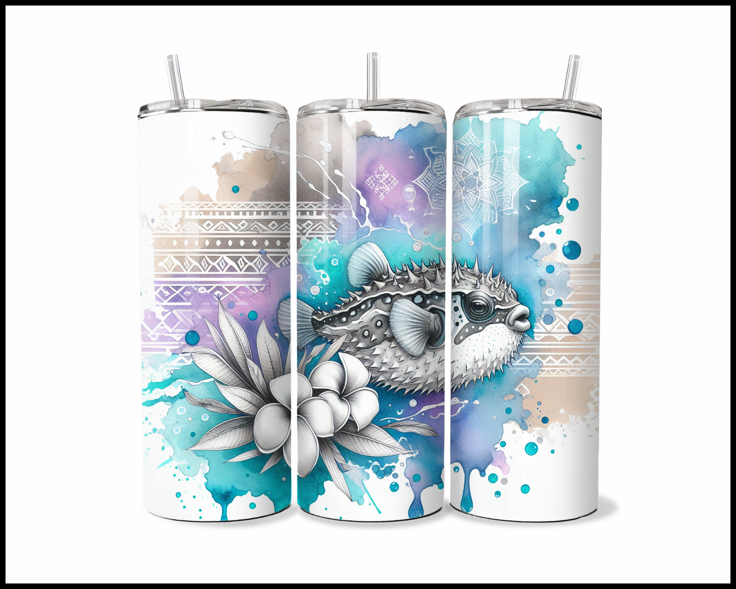 Plumeria Puff Tumbler (3955)