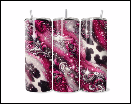 Vibrant Glitter Cheetah Hide Tumbler (3688)