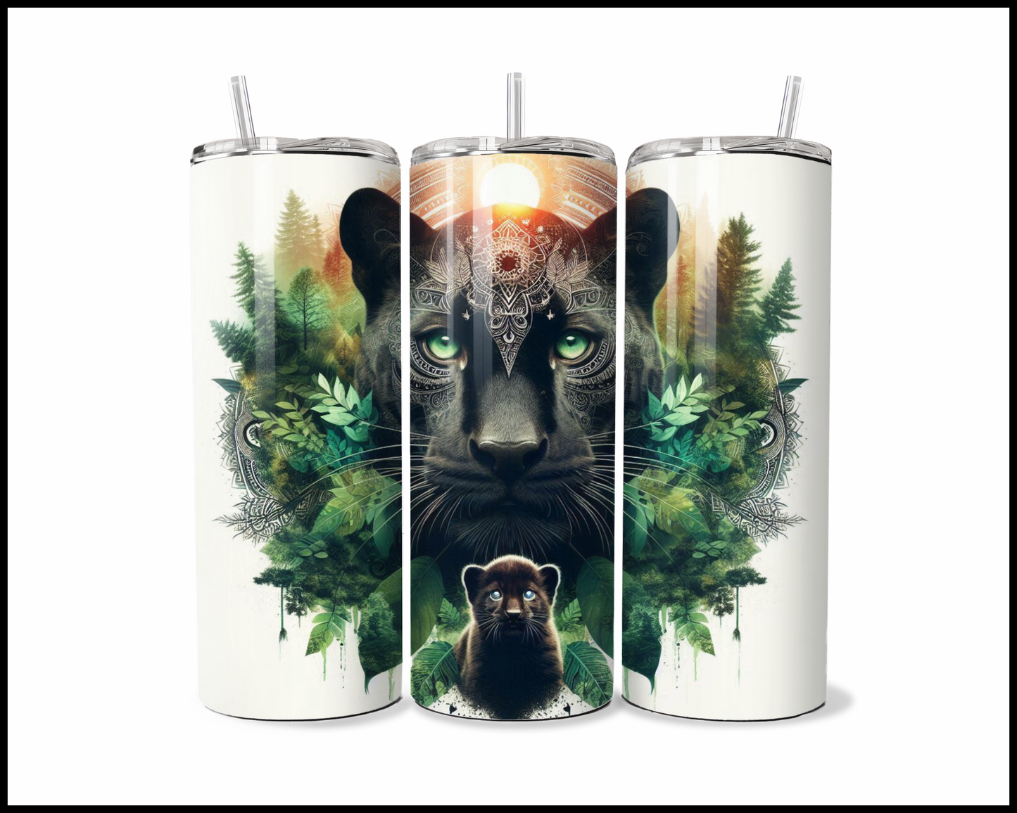 Mandala Black Panther Tumbler (2775)
