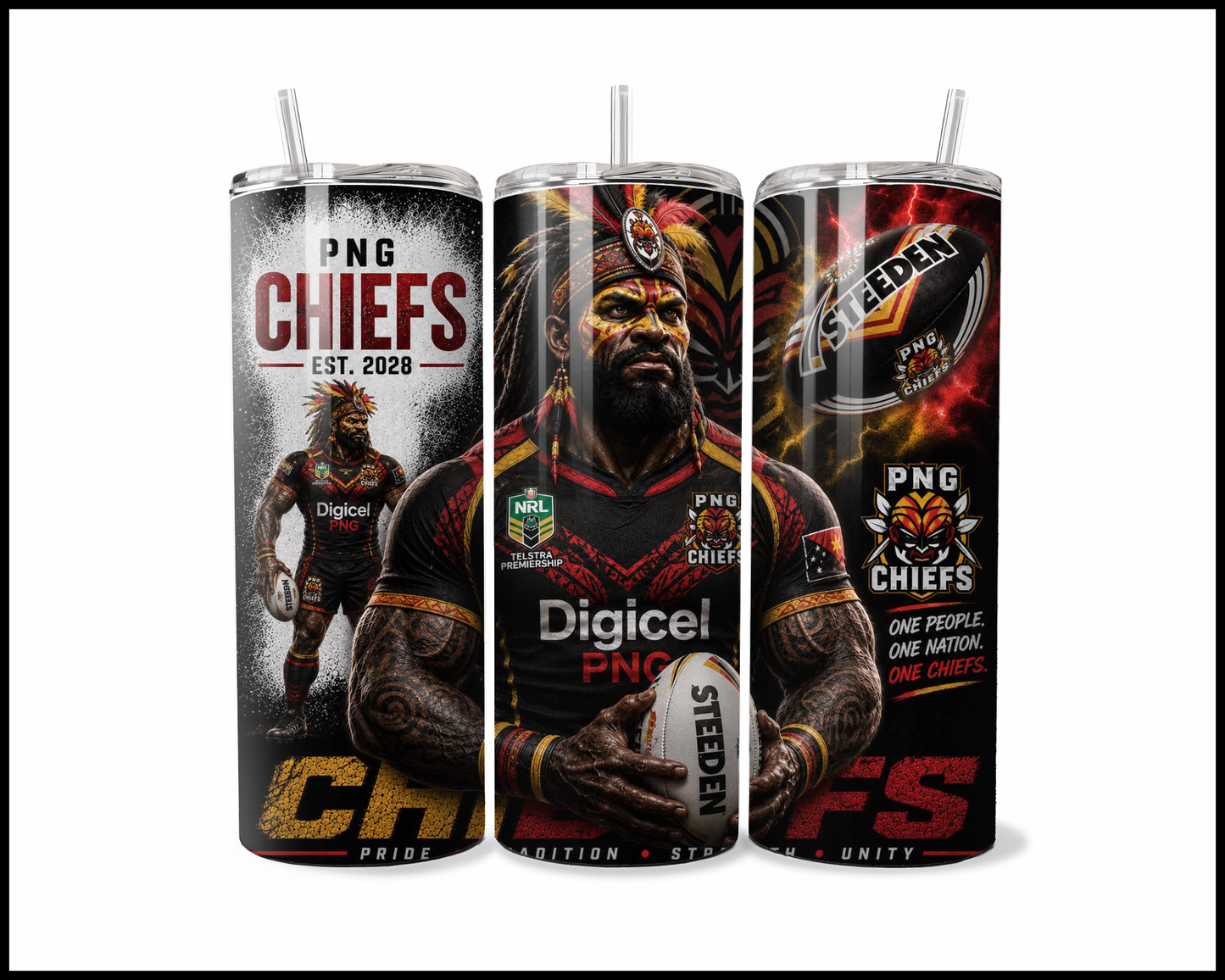 Stainless Steel Tumbler - PNG Chiefs (5041)