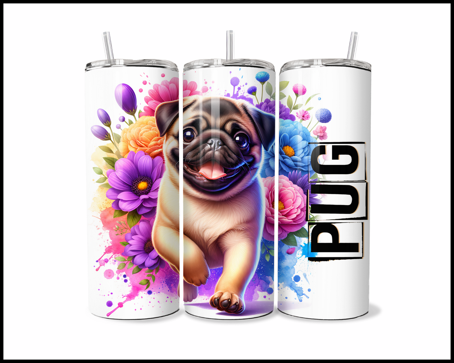 Blooming Pug Tumbler (2691)