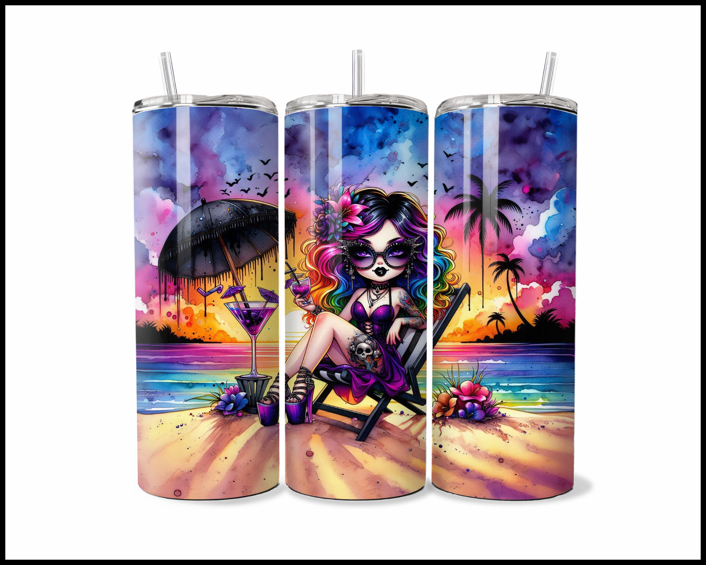 Neon Sunset Oasis Tumbler (2593)