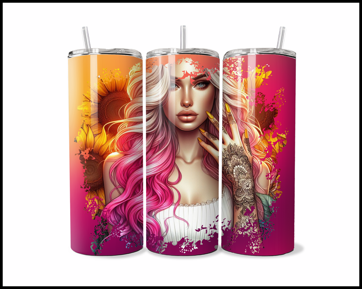 Sun-Kissed Petal Goddess Tumbler (2618)