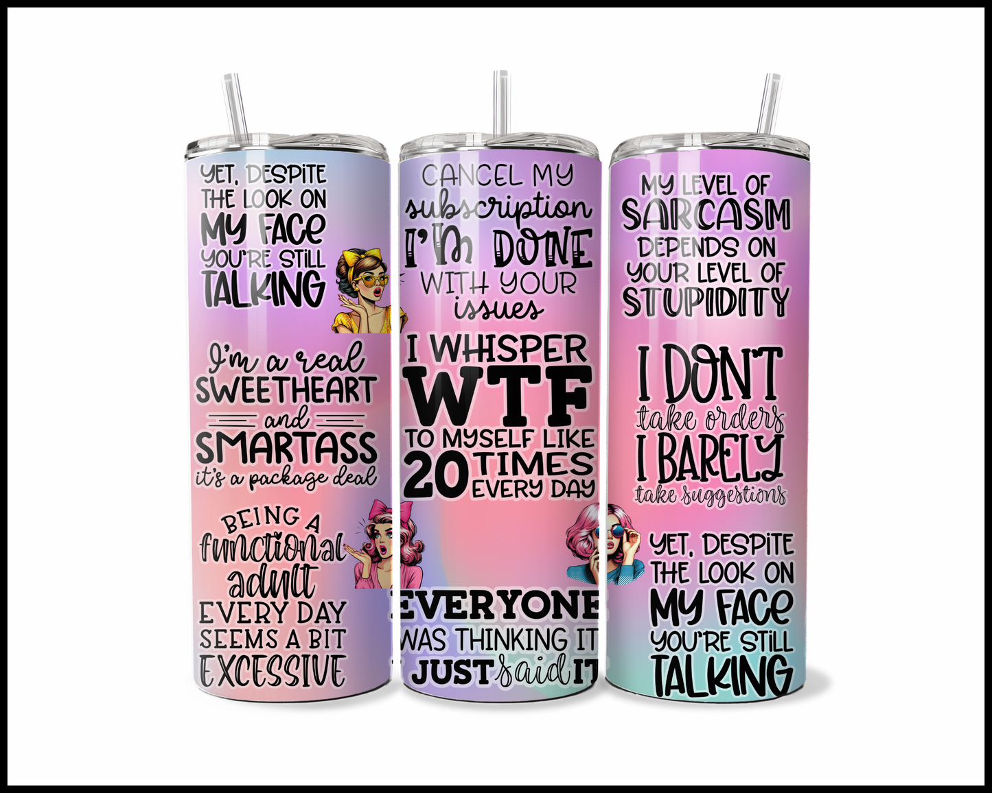 Sweetheart & Smartass Typography Tumbler (3696)