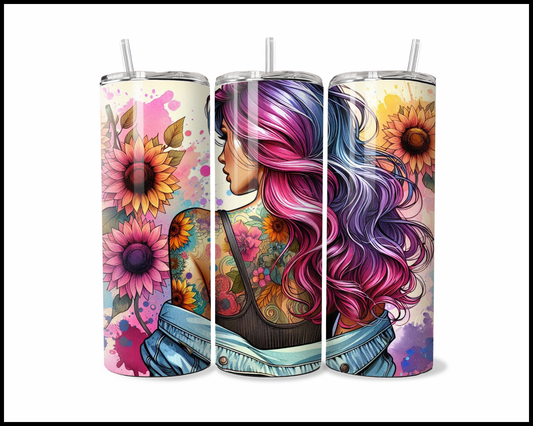 Vibrant Inked Denim Tumbler (2592)