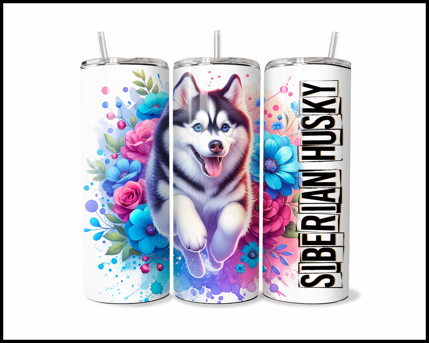 Blooming Siberian Husky Tumbler (2691)