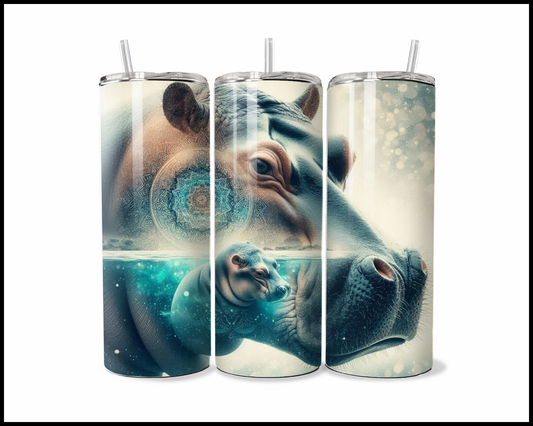 Mandala Hippopotamus Tumbler (2820)