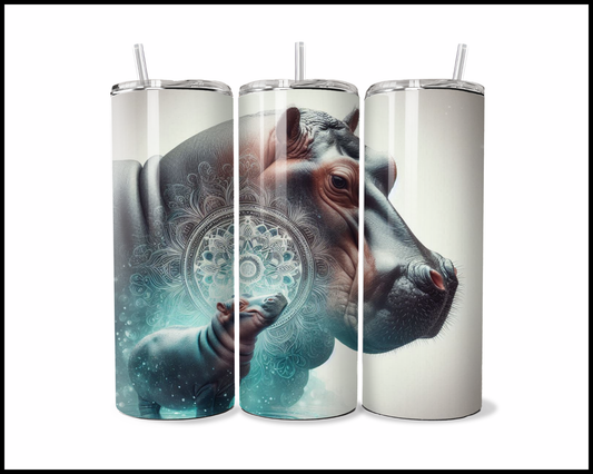 Mandala Hippopotamus Tumbler (2823)