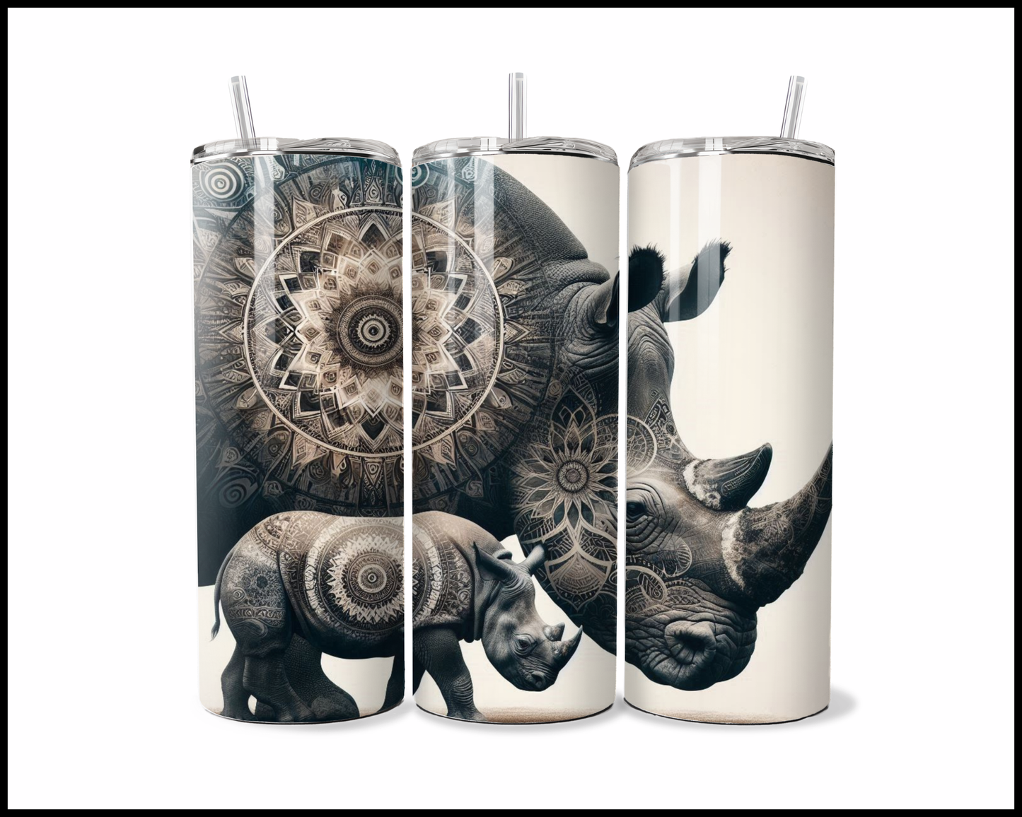 Mandala Rhinoceros Tumbler (2825)