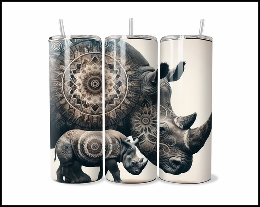 Mandala Rhinoceros Tumbler (2825)