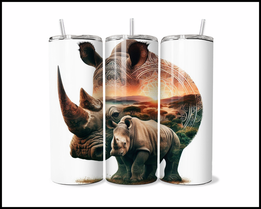 Mandala Rhinoceros Tumbler (2828)