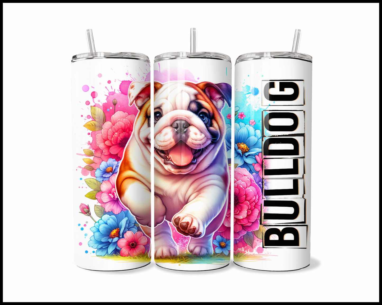 Blooming Bulldog Tumbler (2691)