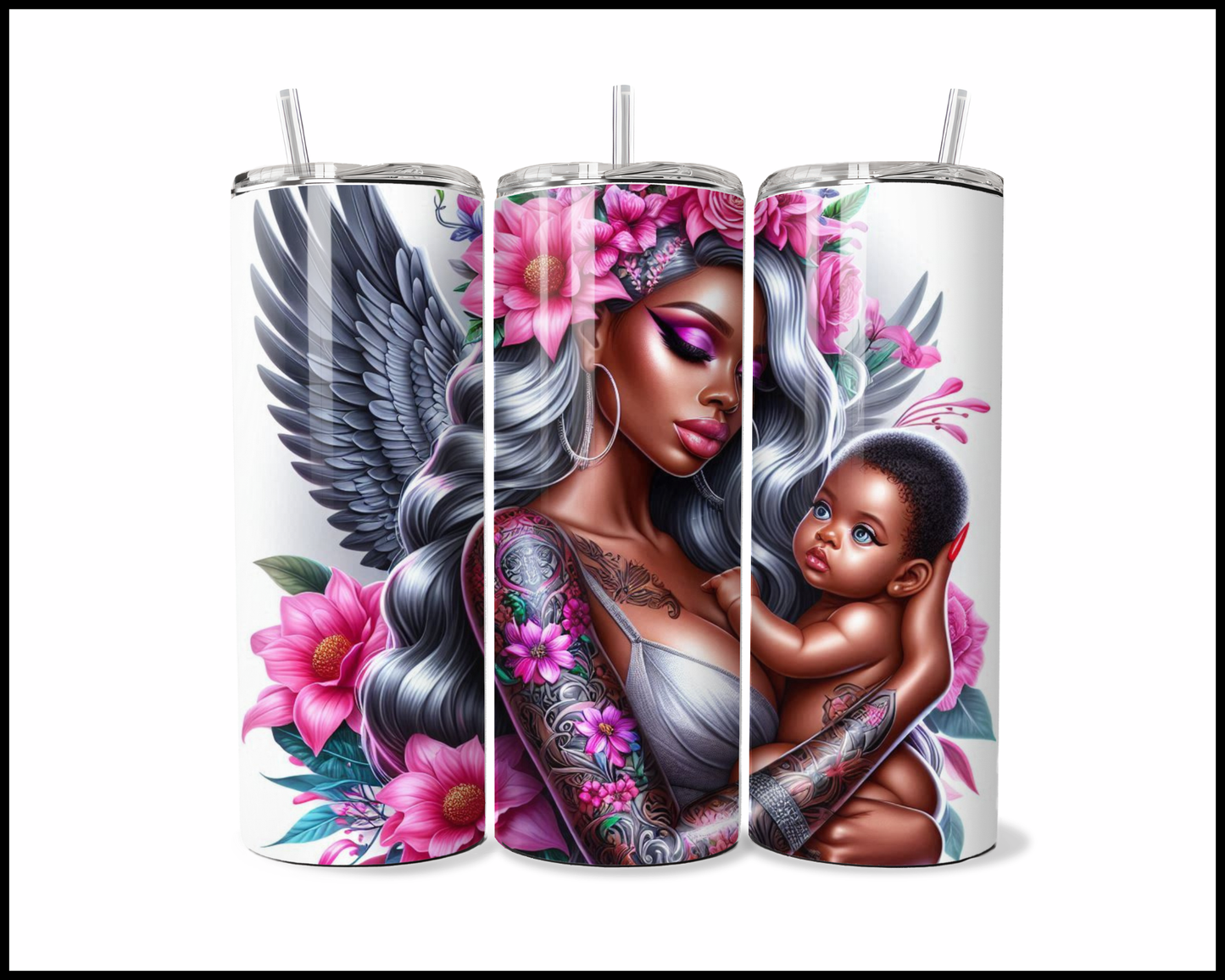 Midnight Wings and Magenta Lullabies Tumbler (2531)