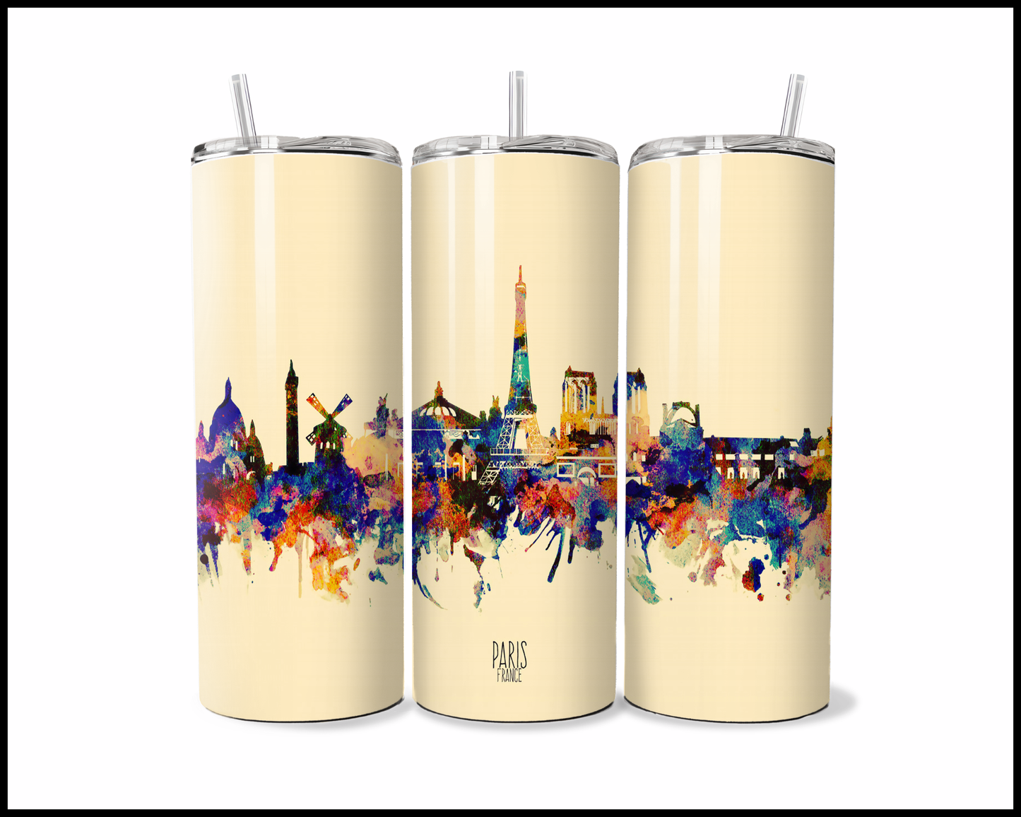 Abstract Paris Tumbler (3586)