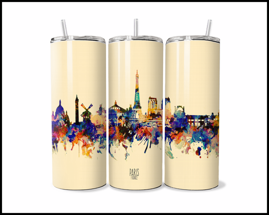 Abstract Paris Tumbler (3586)