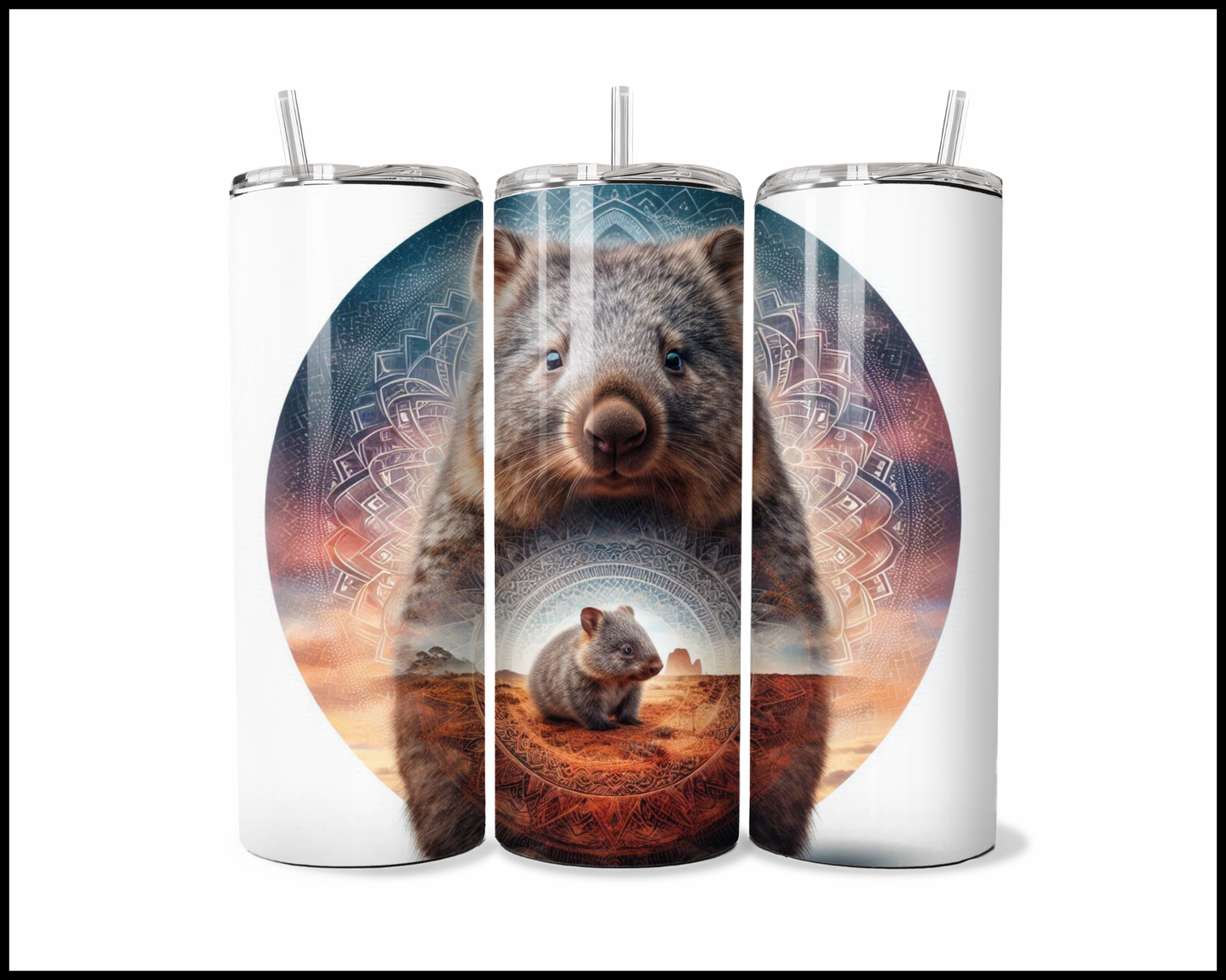 Mandala Wombat Tumbler (2711)