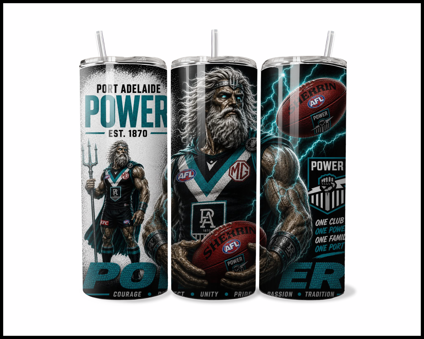 Stainless Steel Tumbler -Port Adelaide Power (5058)