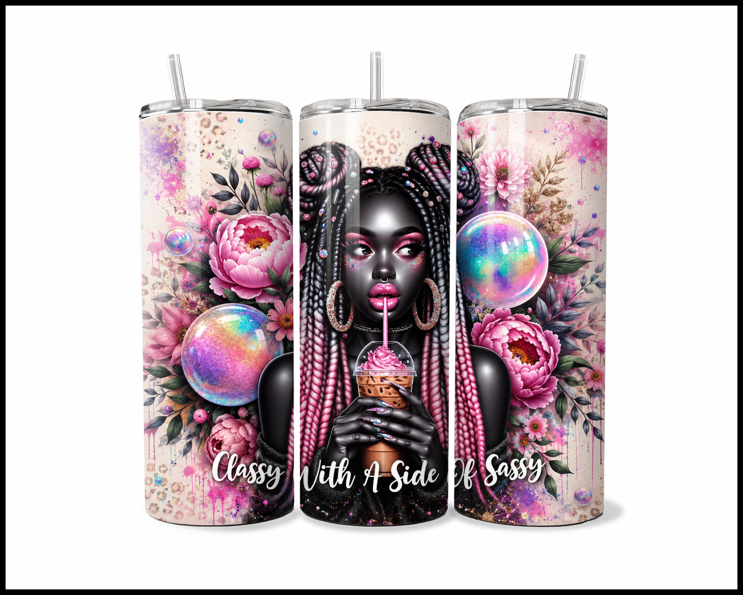Class With A Side Of Sassy Stainless Steel Tumbler (5811)