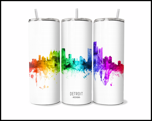 Abstract Detroit Tumbler (3563)