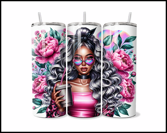 Curls & Blooms Tumbler (3782)