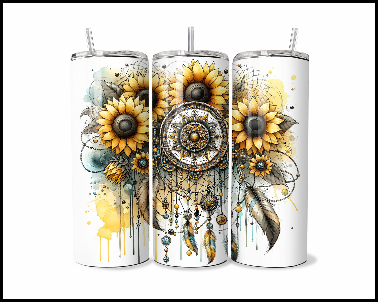 Golden Sunflower Dreamcatcher Tumbler (3671)