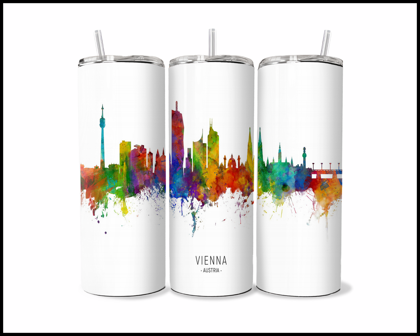 Abstract Vienna Austria Tumbler (3590)