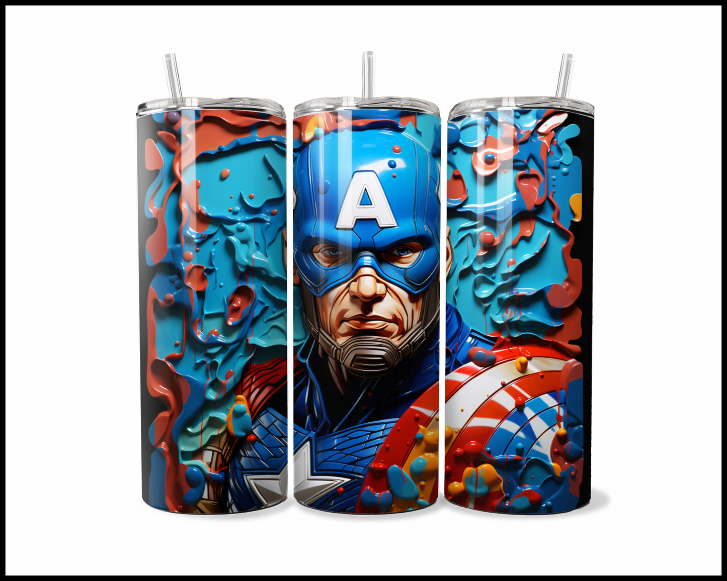 The Neon Patriot Commander Drip Tumbler (1611)