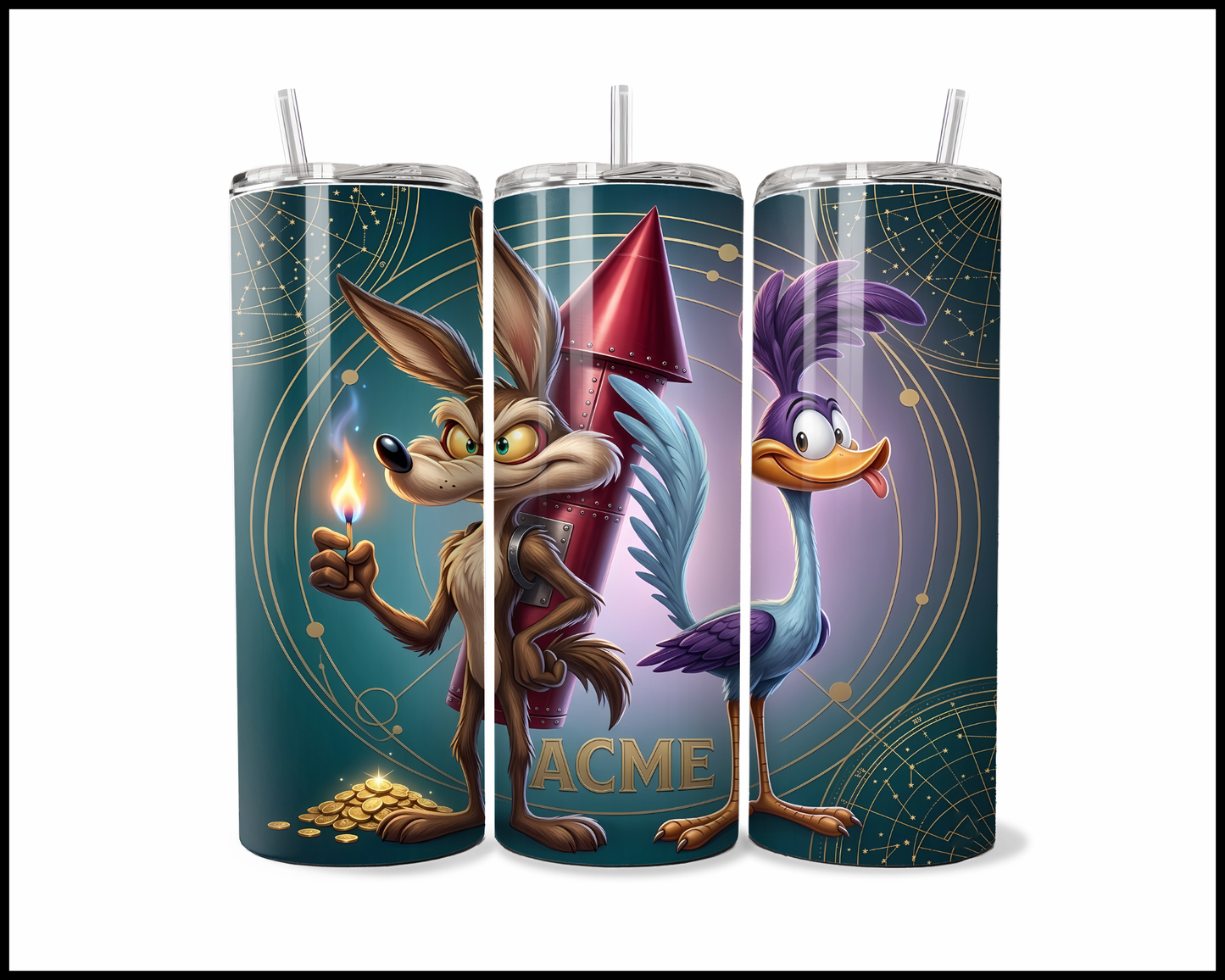 Golden Coins & Gravity-Defying Critters Tumbler (5278)